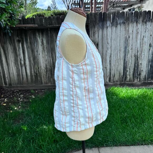 Sigrid Olsen Women’s Striped Crossover Sleeveless Tank Top Multicolor Size M - Picture 3 of 8